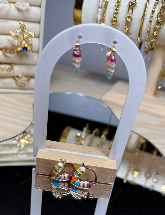 Aretes Corazón Multicolores